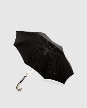 Pasotti Black cane umbrella with buffalo horn OMITUO478RASO62791
