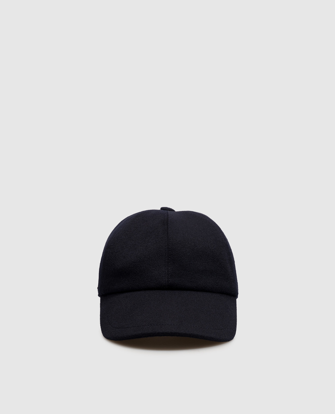 Blue cashmere cap with mink fur