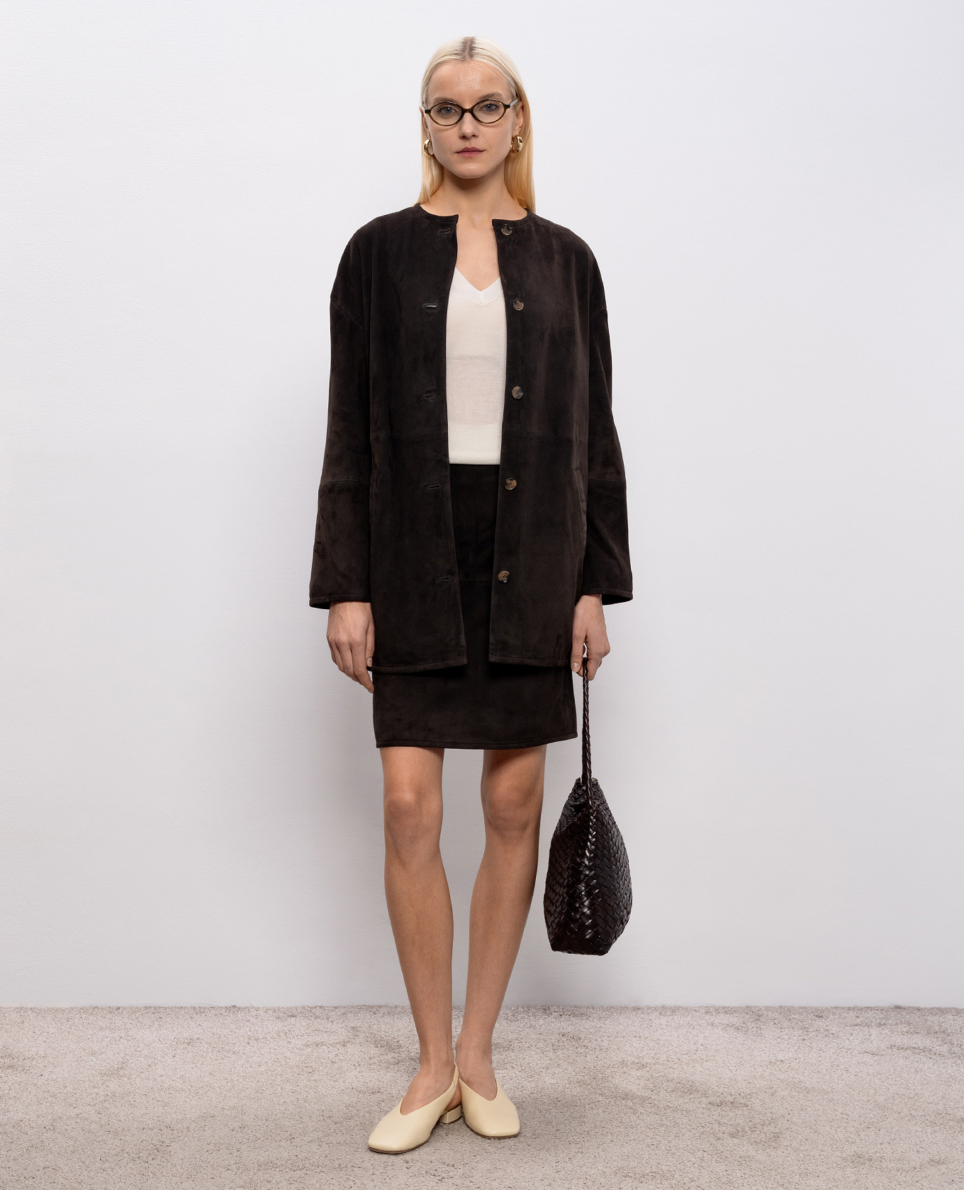 

Dark brown suede skirt ENGEL Loulou de Saison