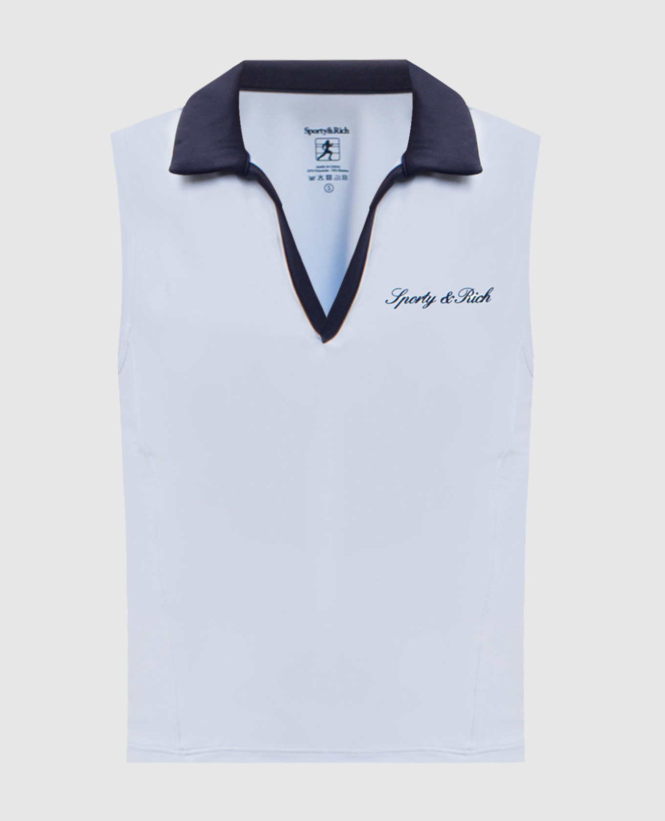 Blauwe top met polokraag