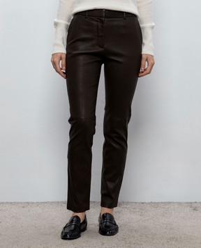 JOSEPH Coleman Brown Leather Pants JF010069