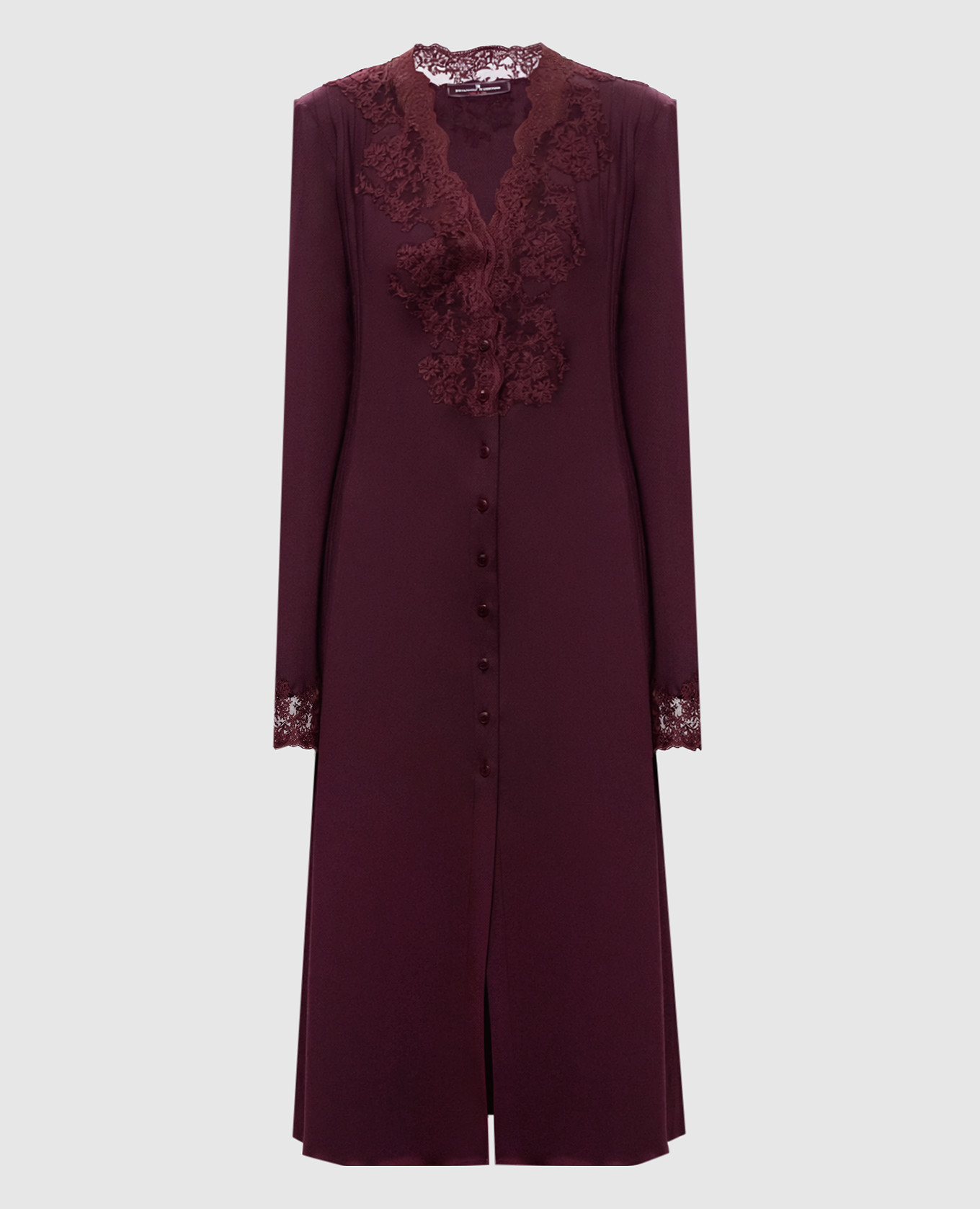 Burgundy wool dress with lace Ermanno Scervino