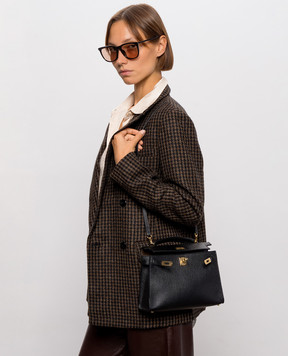 Babe Pay Pls Black leather satchel bag 06508