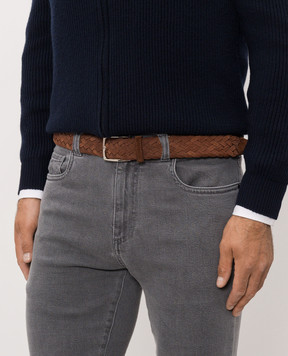 ISAIA Brown suede belt FB0047PLF40