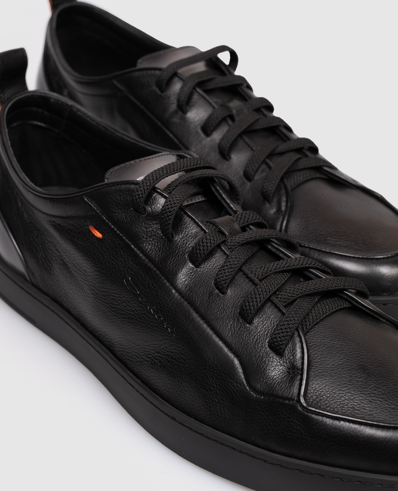 

Black leather sneakers Santoni