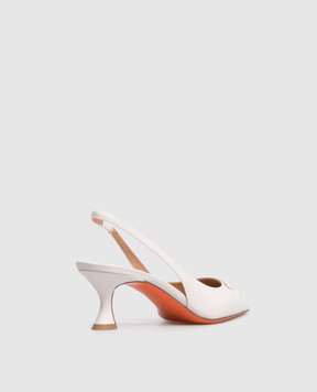 Santoni White leather slingbacks WDIS72099HA2NWLN