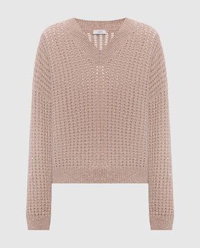 Peserico Beige openwork pullover with alpaca wool A99244F05G9100