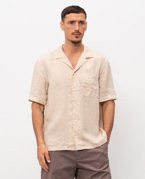 Peserico Beige linen short-sleeved shirt R56049T002494