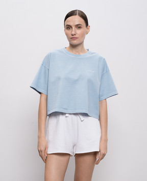 Dondup Blue T-shirt with logo DS077JF0352RMD2