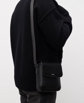 Serapian Black leather cross-body bag with monogram embossing SRSTSMML736316ACG2