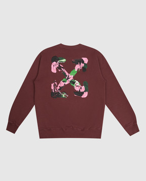 Off-White Children's burgundy sweatshirt with Arrow Acrylic print 44GBA001F26F004