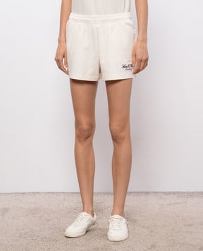 Sporty & Rich Vendome LA beige shorts with logo embroidery SH03776269WH37
