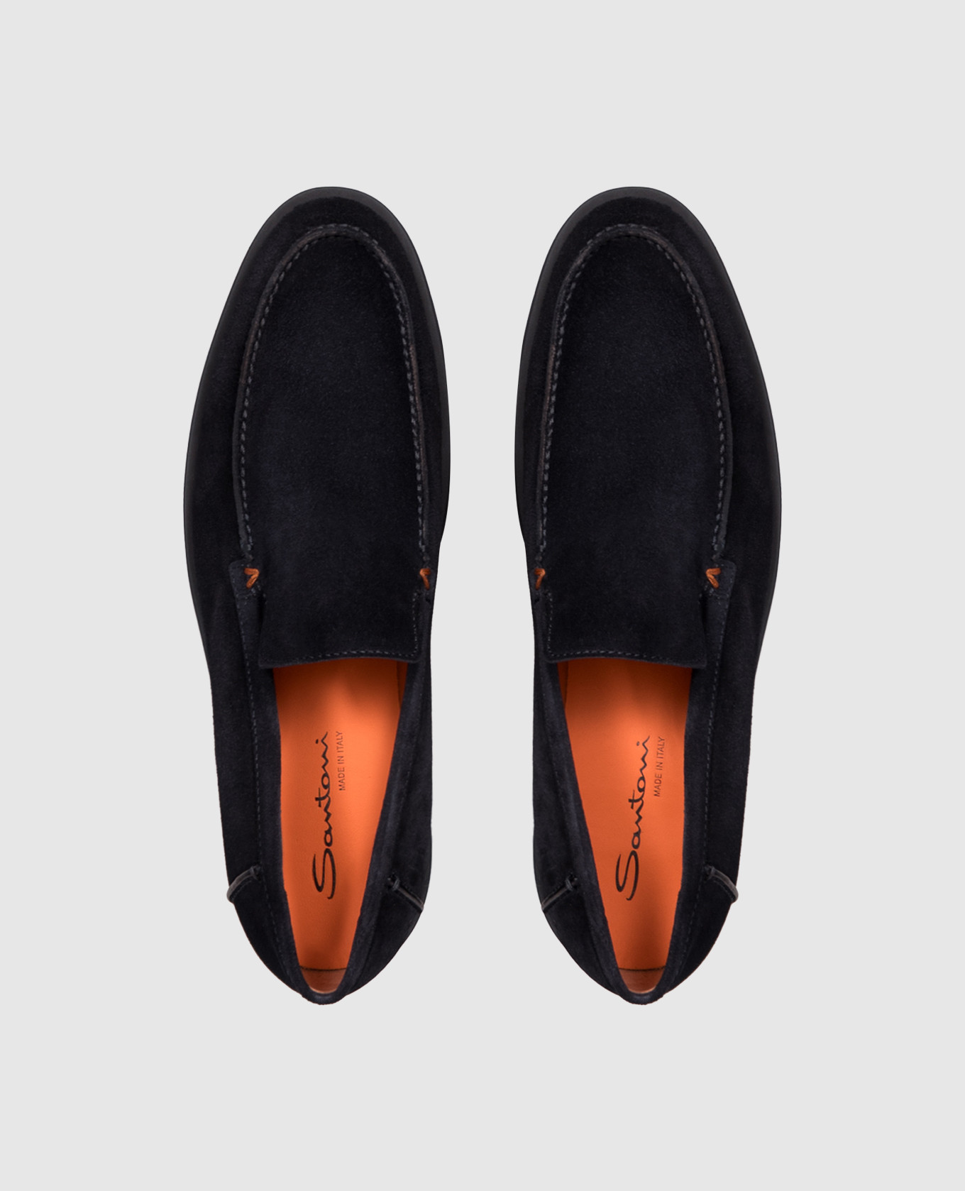 Blue suede loafers Santoni 4
