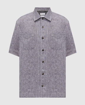Brunello Cucinelli Grey linen straight-cut shirt MM6840619