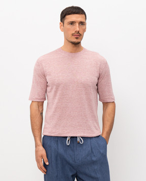 Cashmere&Whiskey Pink linen and silk T-shirt M54268085