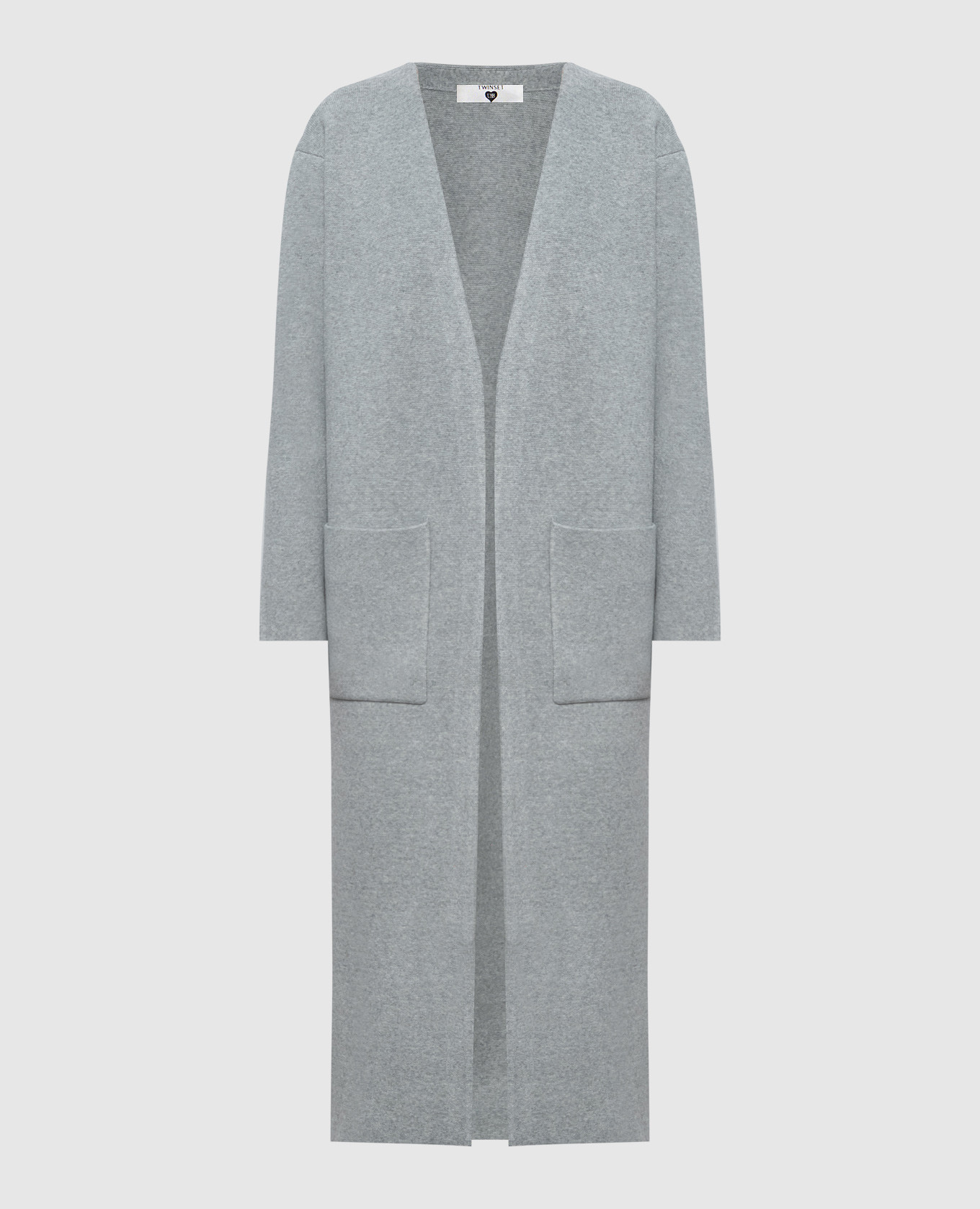 Gray elongated cardigan
