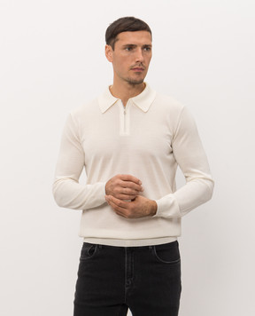 Castangia dal 1850 Ivory wool and silk polo shirt CS5304