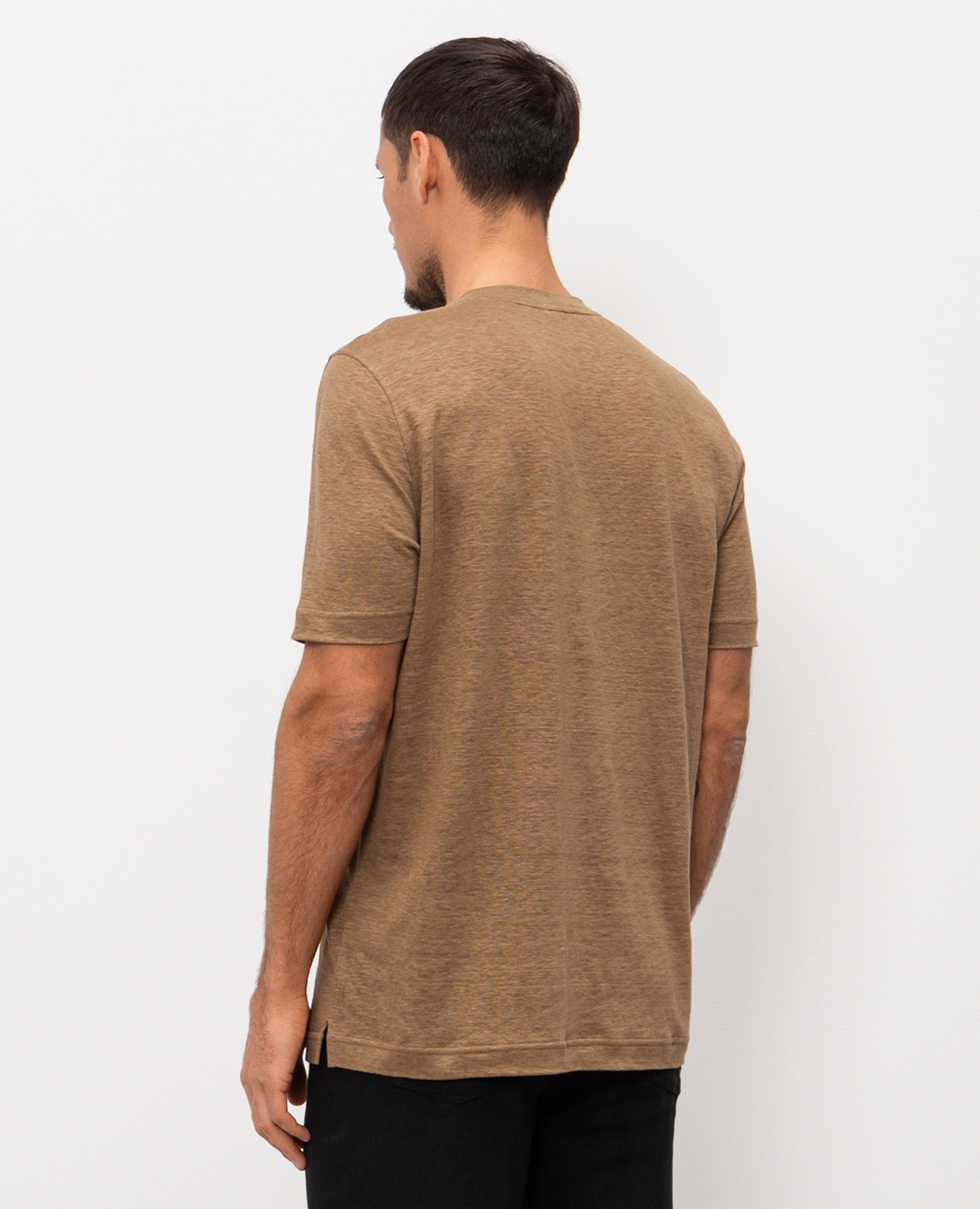Brown linen T-shirt Stefano Ricci 3