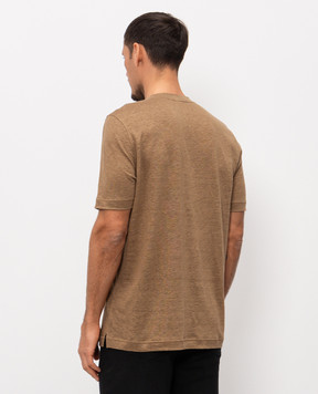 Stefano Ricci Brown linen T-shirt K919071G10T26205