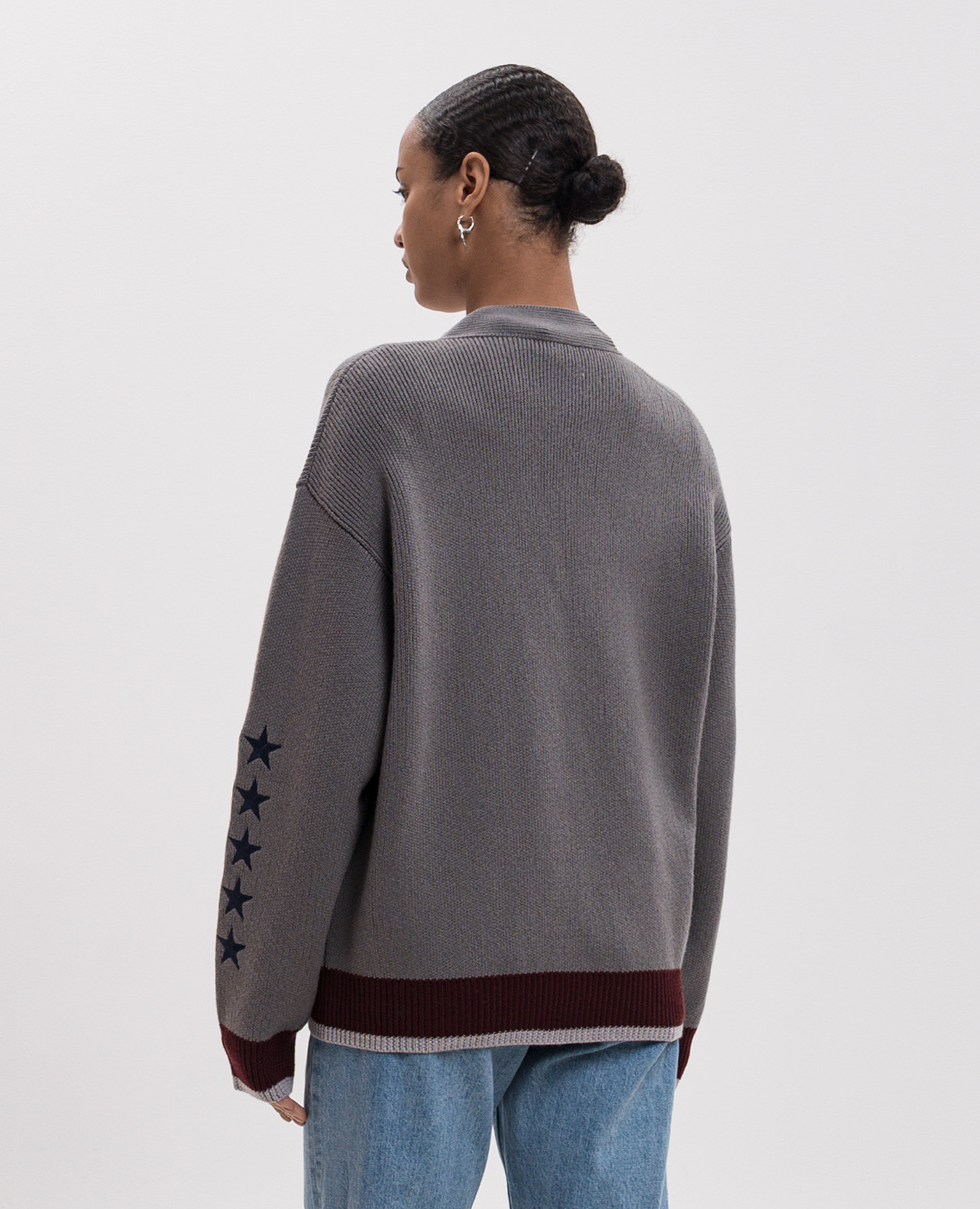 Gray wool cardigan Off-White 4