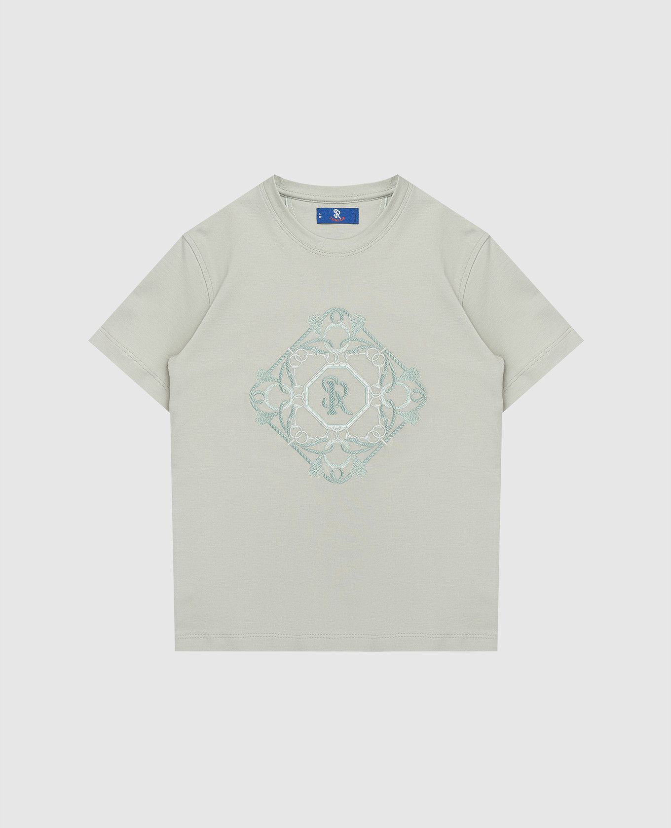 

Children's green T-shirt with embroidered monogram logo Stefano Ricci