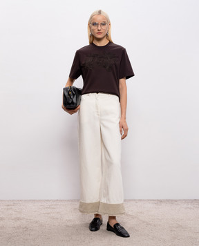 Agnona Ivory jeans with linen T71108YU2130