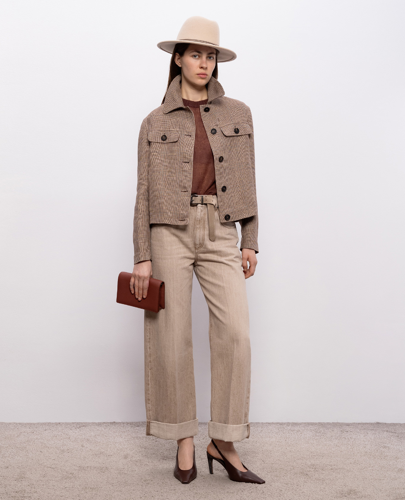 

Brown top with wool Brunello Cucinelli