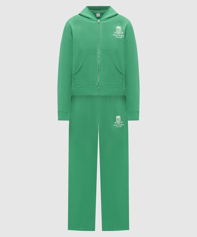 Green printed insulated tracksuit
