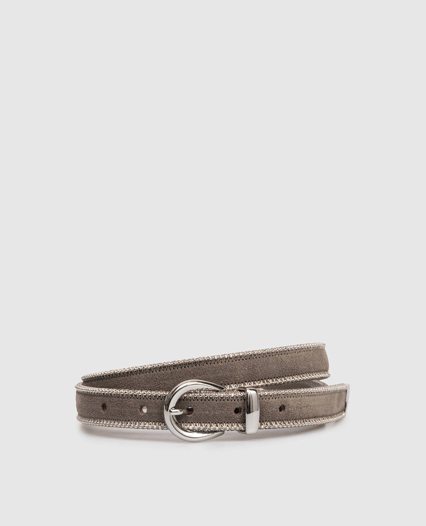 

Gray suede belt with monil chain Peserico, Grey