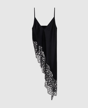 SSHEENA Black asymmetrical top with lace 26FWTRICKYTF26005
