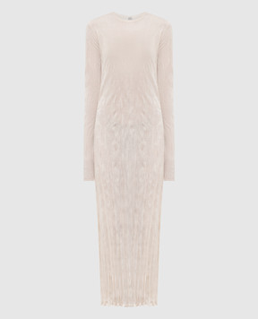 Toteme Beige midi dress with a harvester effect 262WRD0326YA0244