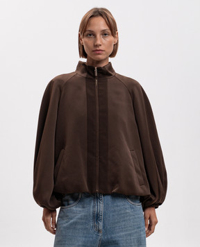 Twinset Brown jacket with textured logo 262TP2132