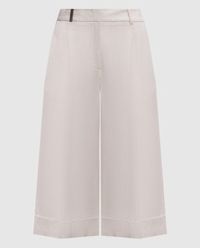 Peserico Pink corduroy culottes with lurex A0416605219