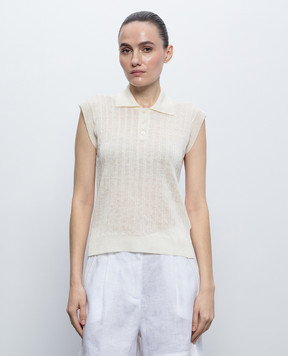 Peserico Beige top with linen M99150F1209386