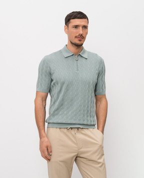 Stefano Ricci Green polo with silk K818106P31F26172