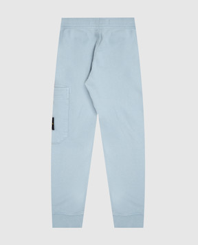 Stone Island Kids' blue joggers with logo K2S166200001S0A2024