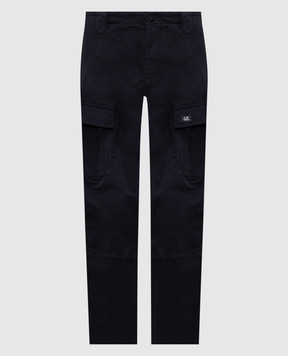 C.P. Company Blue cargo pants with logo patch MPA732A005529G