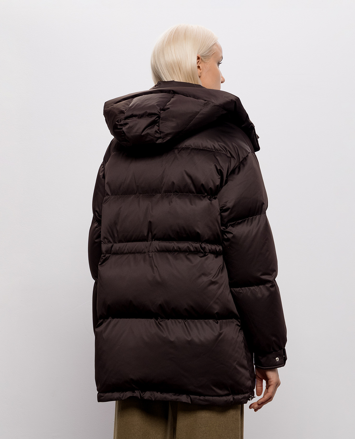 Dark brown quilted down jacket Be Florence 4