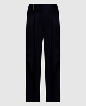 Peserico Blue wool and cashmere pants A04579D03358