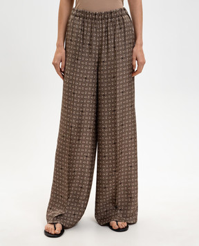 Max Mara MXMVISCHIO brown silk pants MXMVISCHIO