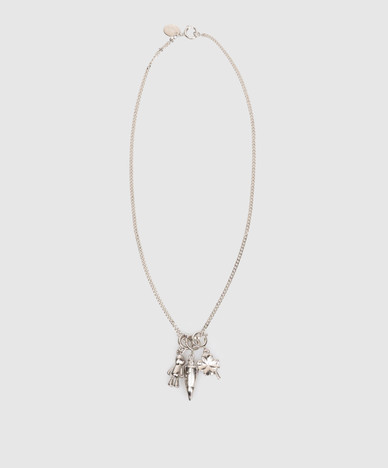 Silver chain with pendants