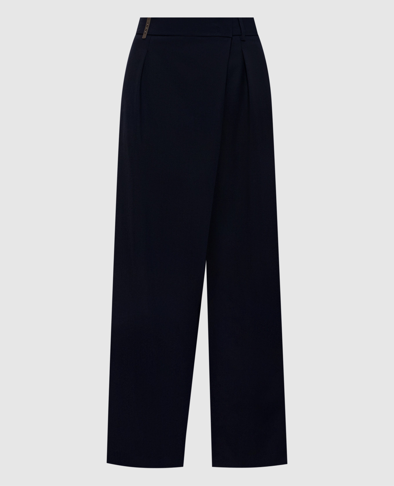 Navy blue wool pants with patch