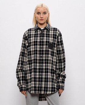 Vetements Black long-sleeved checked shirt ME76FS059BWw