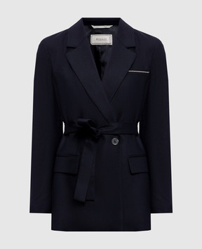 Peserico Blue wool and cashmere jacket A01747A03358