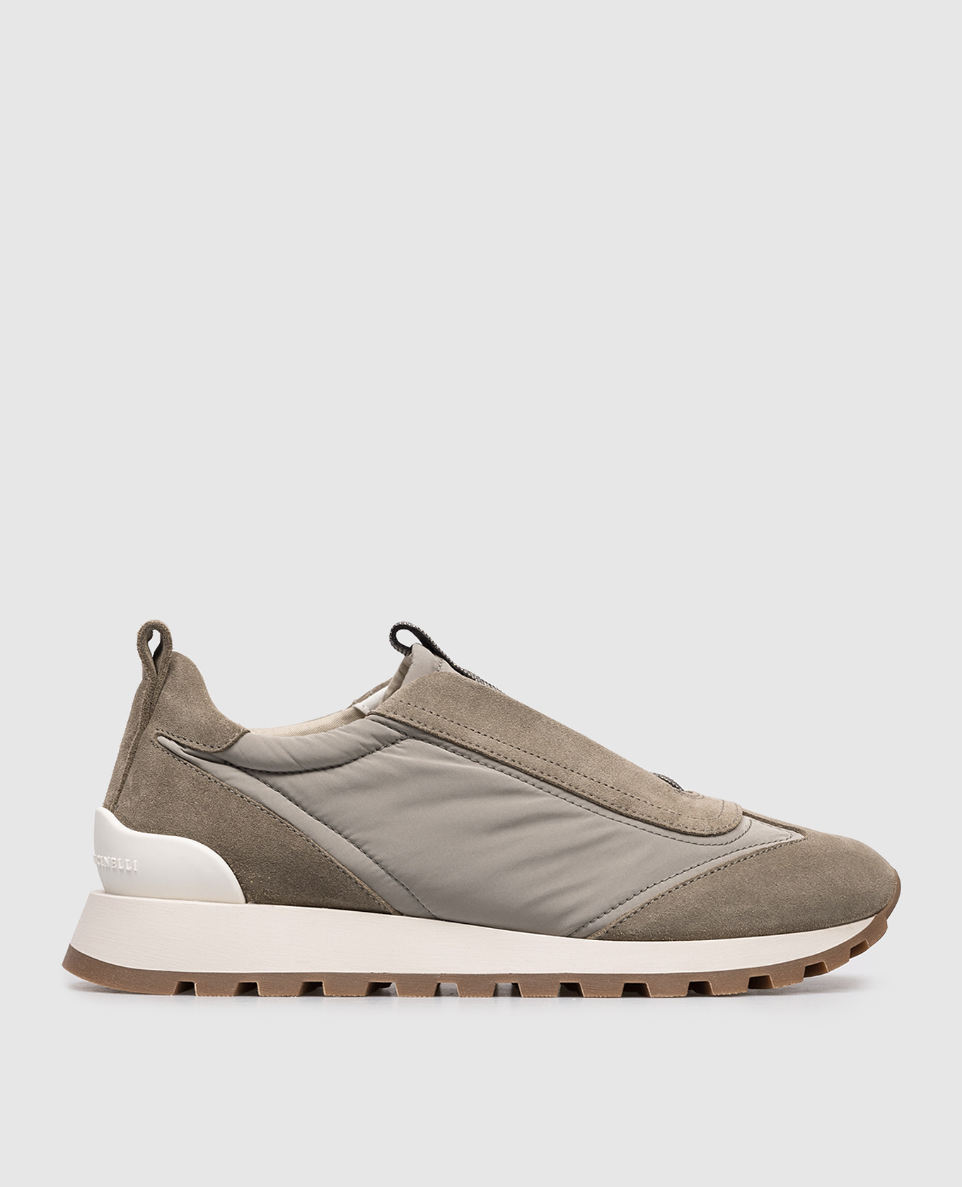

Combined sneakers with a monil chain Brunello Cucinelli, Khaki