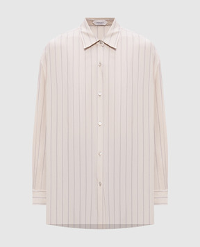 Versace Beige striped silk blouse 10244301A17906