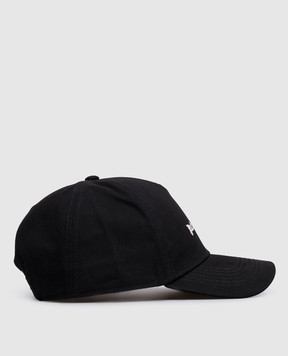 Palm Angels Black cap with logo embroidery PMLB104S26FAB004