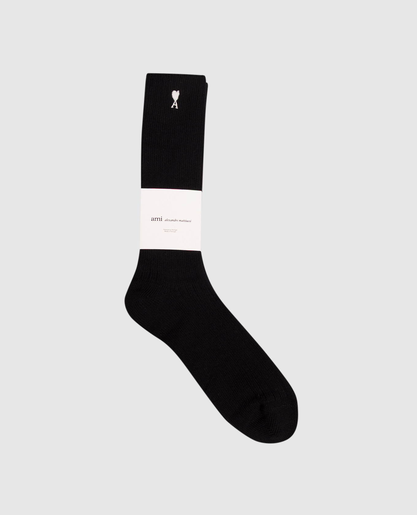Black socks with embroidered logo