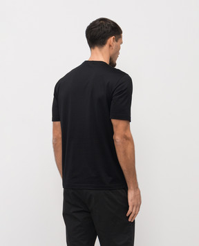 Enrico Mandelli Black T-shirt with logo 3K052A5677
