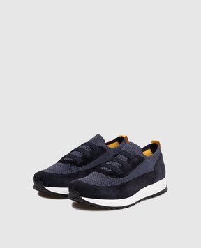 Doucal's Blue combination sneakers with logo DU3318SYDNPZ846